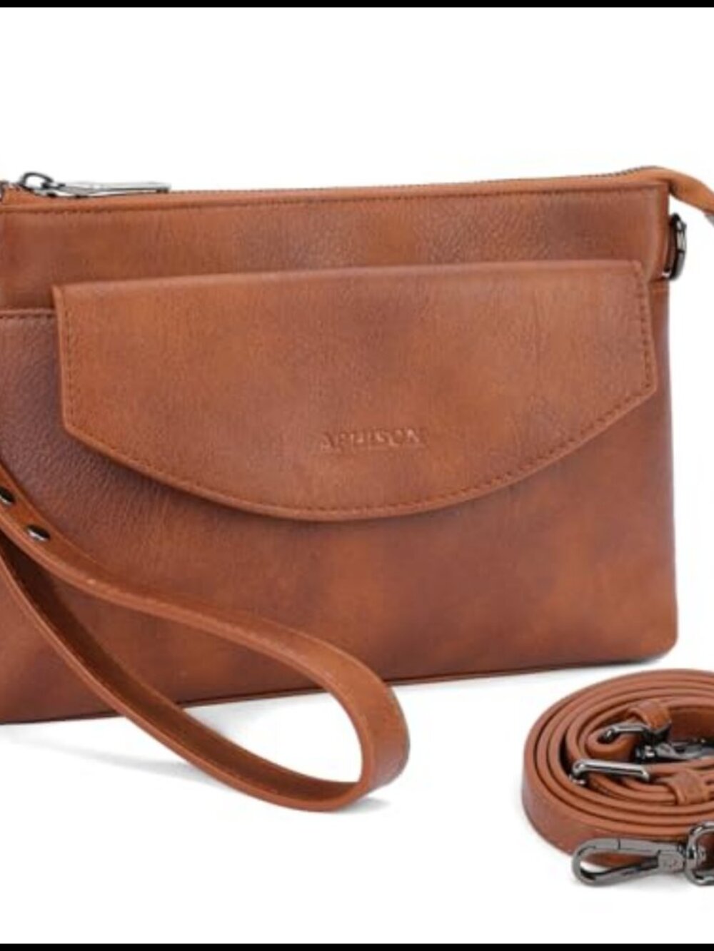PU Leather Wristlet Clutch Crossbody Wallet RFID Card Holder